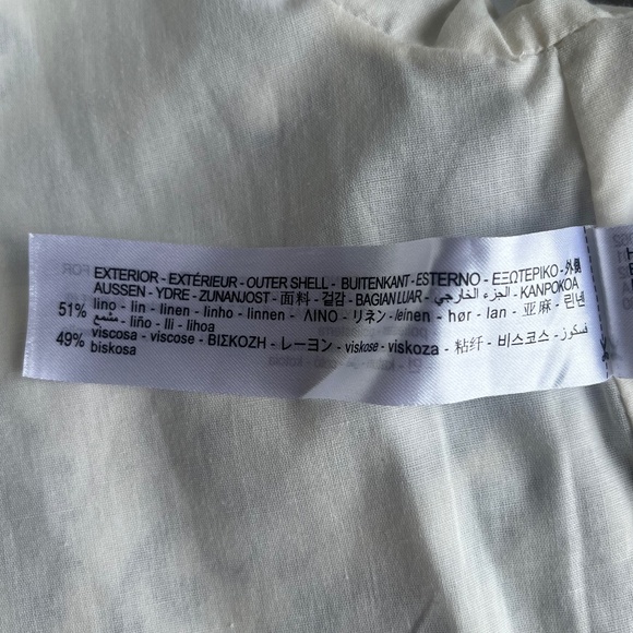 ZARA WOMAN BELTED PARSLEY PRINTED LINEN BLEND KIMONO JACKET BLUE WHITE XS-S‎ - Picture 10 of 10